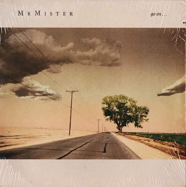 Cover artwork of Mr. Mister's 1987 album Go On..., featuring a stylized illustration